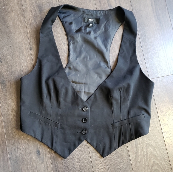 Massimo 3-Button Black Vest Size M - Picture 2 of 6